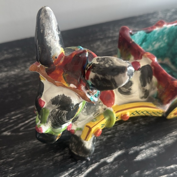 Vintage Italian donkey pulling cart flower planter. - Picture 6 of 10